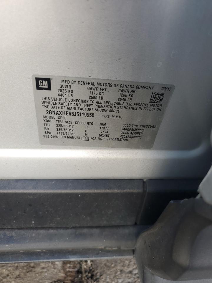 2018 Chevrolet Equinox Ls VIN: 2GNAXHEV5J6119956 Lot: 81826305