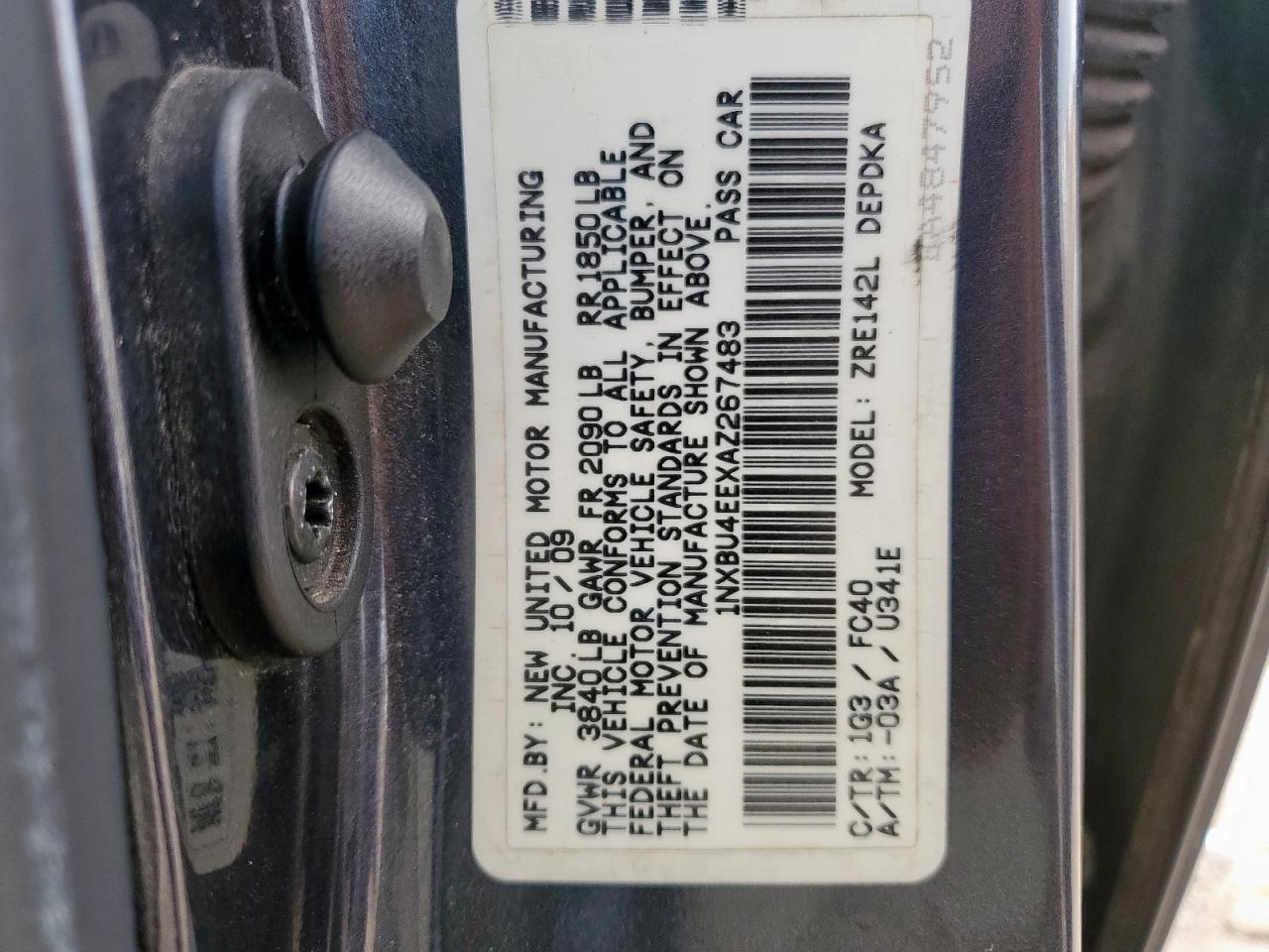 2010 Toyota Corolla Base VIN: 1NXBU4EEXAZ267483 Lot: 81771135