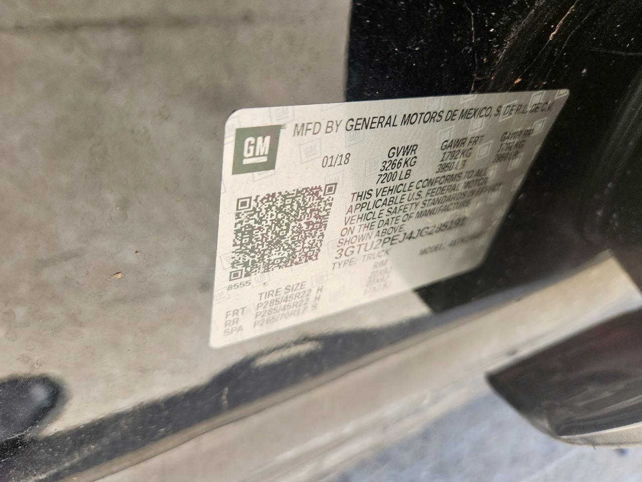 2018 GMC Sierra K1500 Denali VIN: 3GTU2PEJ4JG285191 Lot: 81730575