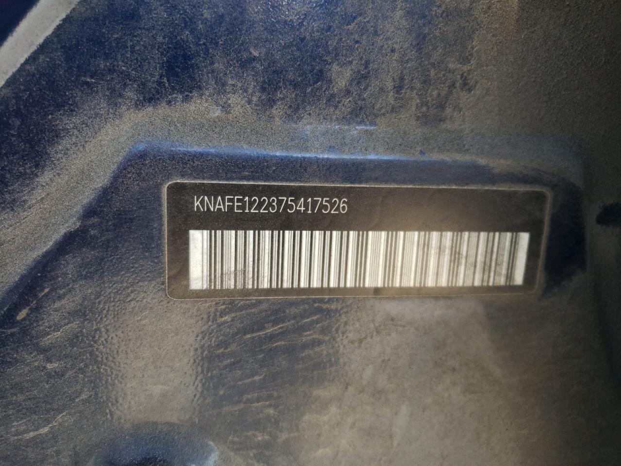 2007 Kia Spectra Ex VIN: KNAFE122375417526 Lot: 80894435