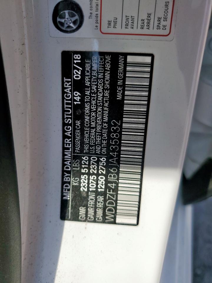 2018 Mercedes-Benz E 300 VIN: WDDZF4JB6JA435832 Lot: 80411375