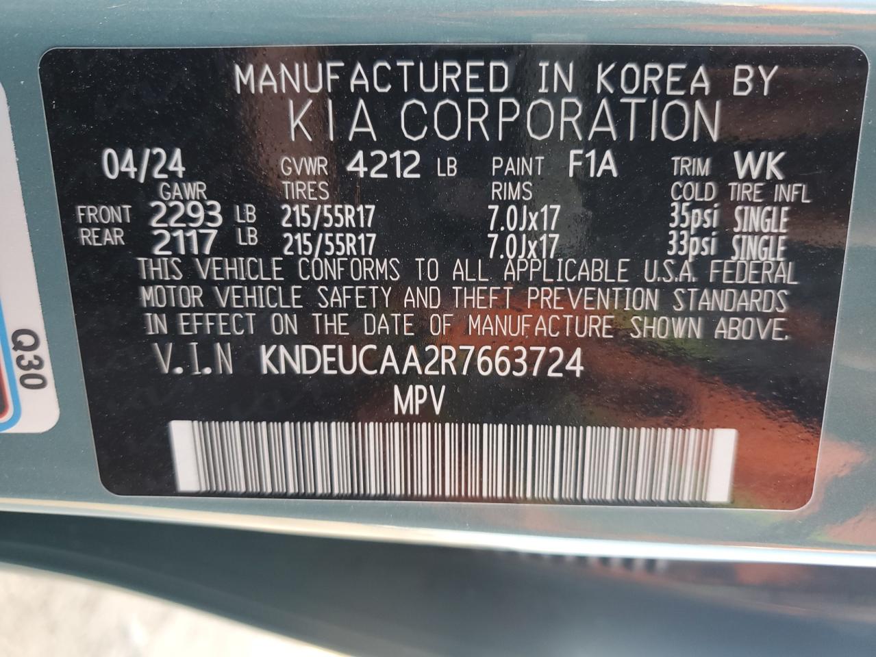 2024 Kia Seltos S VIN: KNDEUCAA2R7663724 Lot: 82125625