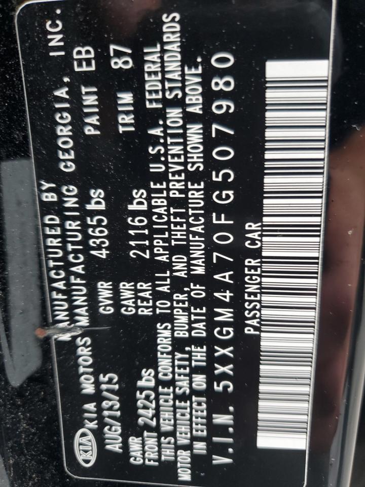 2015 Kia Optima Lx VIN: 5XXGM4A70FG507980 Lot: 81254695