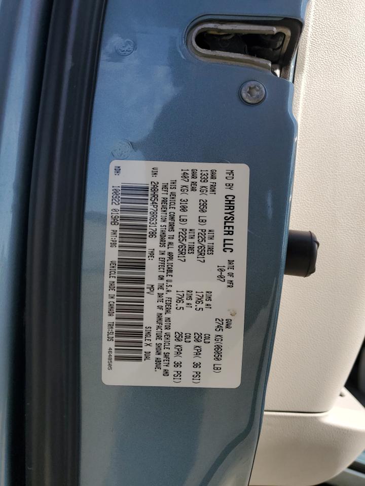 2008 Chrysler Town & Country Touring VIN: 2A8HR54P78R631786 Lot: 83889875