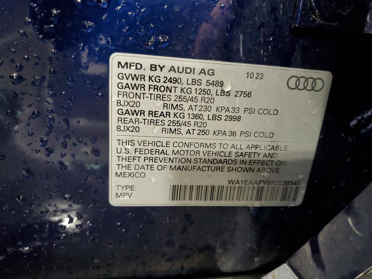 2024 Audi Q5 Premium Plus 45 VIN: WA1EAAFY8R2038545 Lot: 81649365