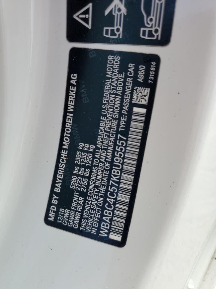 2019 BMW M850Xi VIN: WBABC4C57KBU95557 Lot: 83832095