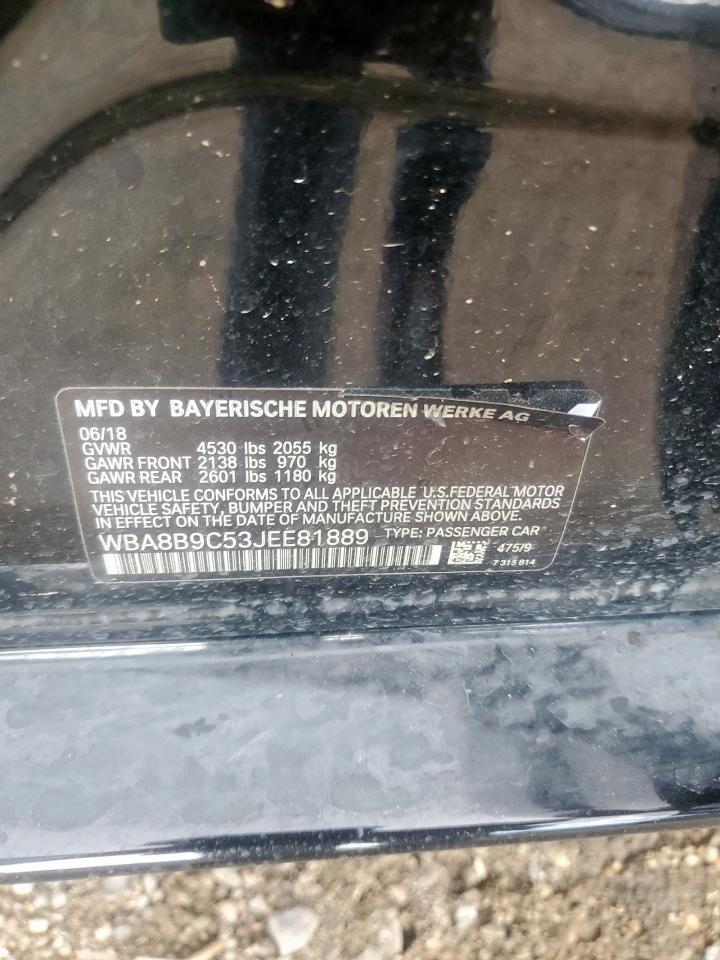 2018 BMW 330 I VIN: WBA8B9C53JEE81889 Lot: 82160725