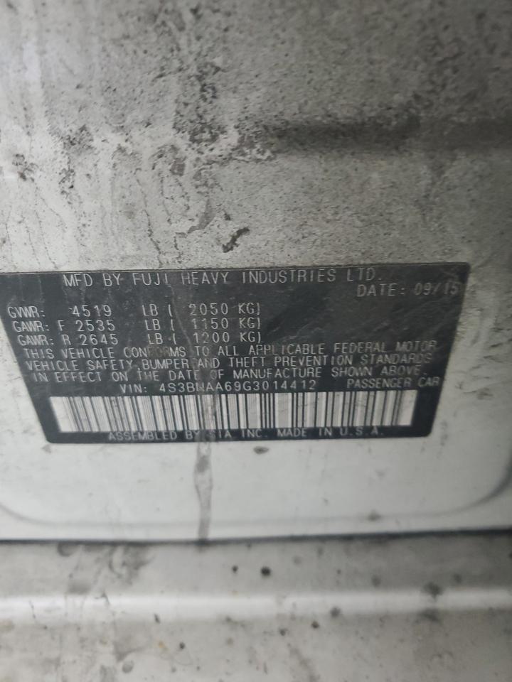 2016 Subaru Legacy 2.5I VIN: 4S3BNAA69G3014412 Lot: 70828095