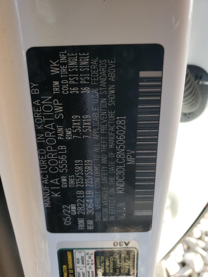 2022 Kia Ev6 Light VIN: KNDC3DLC8N5060281 Lot: 70823635