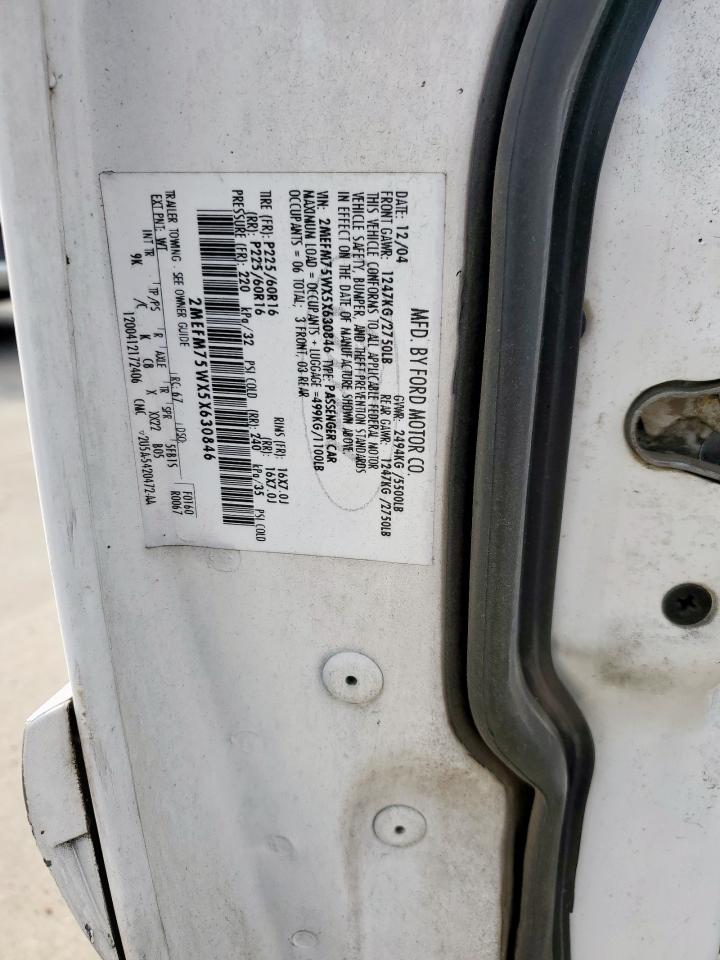 2005 Mercury Grand Marquis Ls VIN: 2MEFM75WX5X630846 Lot: 82050515