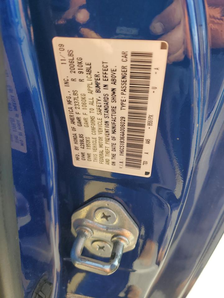 2010 Honda Accord Lx VIN: 1HGCS1B36AA006029 Lot: 81042625