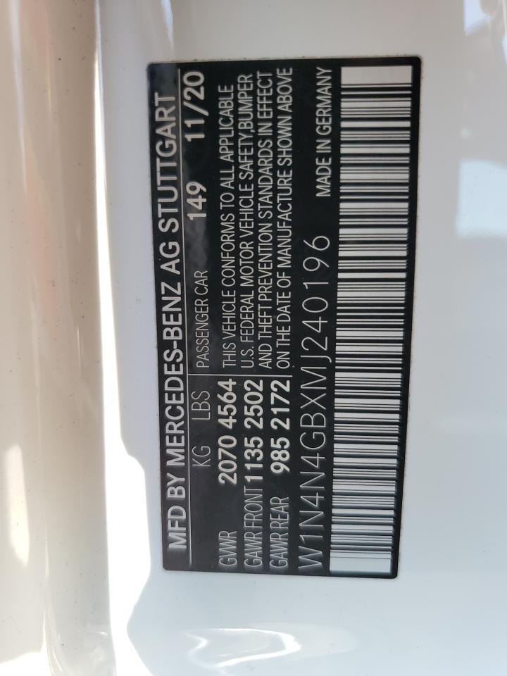 2021 Mercedes-Benz Gla 250 VIN: W1N4N4GBXMJ240196 Lot: 71093925