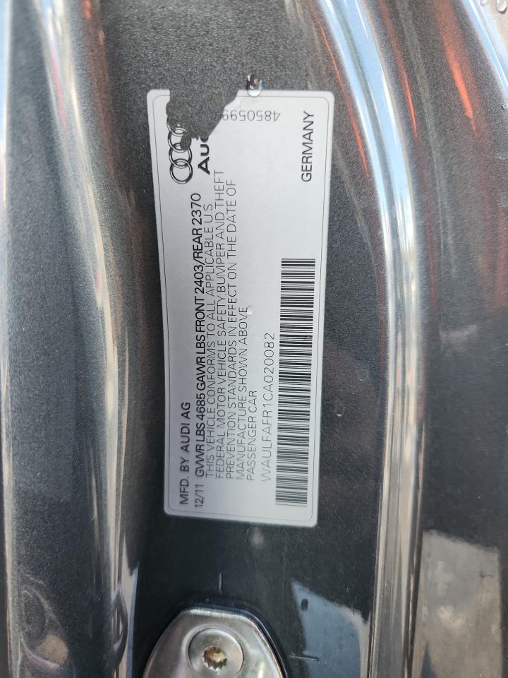 2012 Audi A5 Premium Plus VIN: WAULFAFR1CA020082 Lot: 80379215