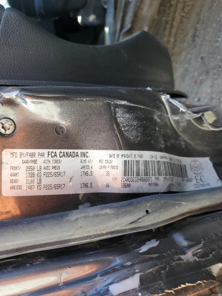 2017 Dodge Grand Caravan Gt VIN: 2C4RDGEG2HR602071 Lot: 81093725