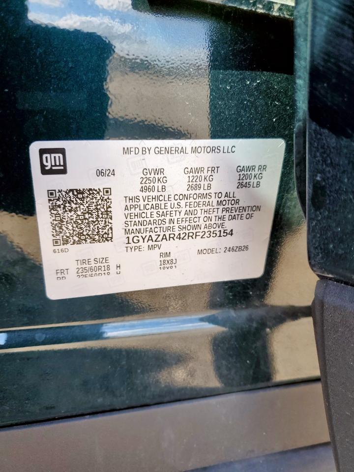 2024 Cadillac Xt4 Luxury VIN: 1GYAZAR42RF235154 Lot: 80491085