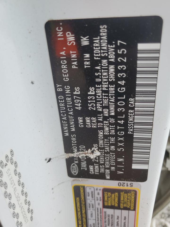 2020 Kia Optima Lx VIN: 5XXGT4L30LG433257 Lot: 81578535
