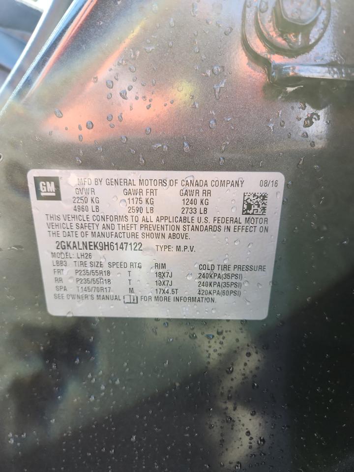 2017 GMC Terrain Sle VIN: 2GKALNEK9H6147122 Lot: 70462195