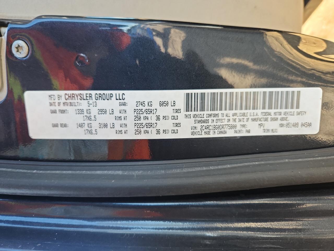 2013 Chrysler Town & Country Touring VIN: 2C4RC1BG0DR775800 Lot: 80358345