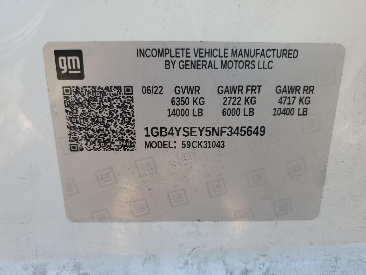 2022 Chevrolet Silverado K3500 VIN: 1GB4YSEY5NF345649 Lot: 80113125