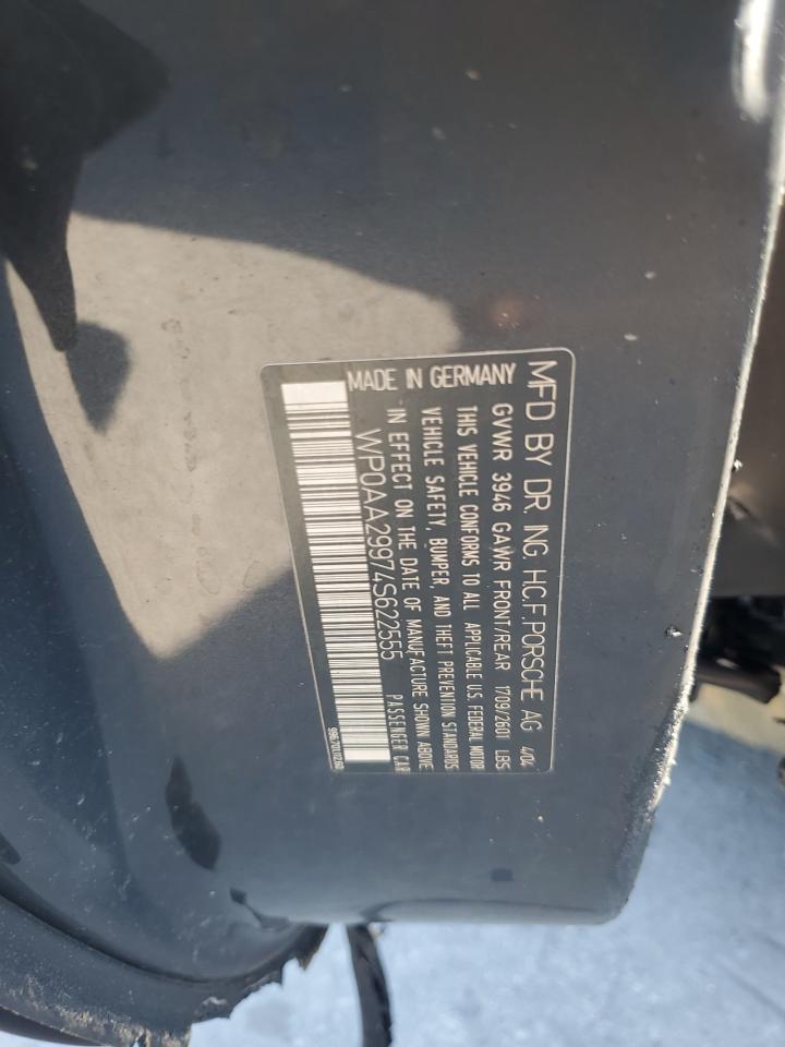 2004 Porsche 911 Carrera 2 VIN: WP0AA29974S622555 Lot: 81829995