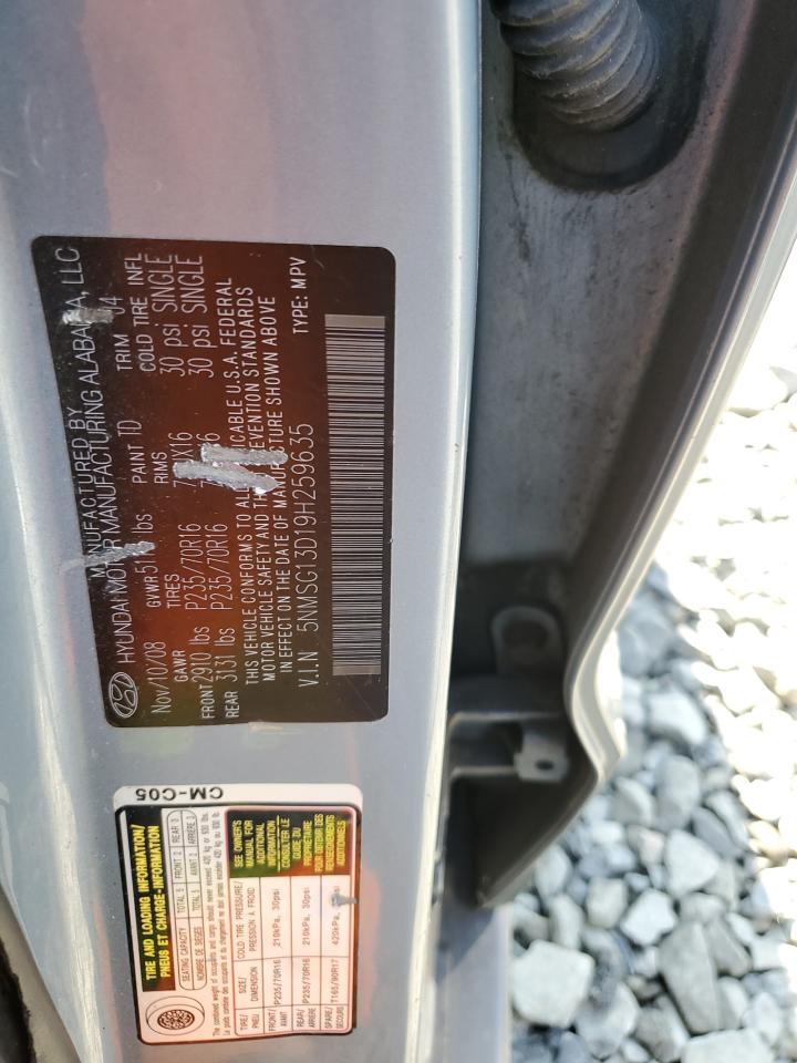 2009 Hyundai Santa Fe Gls VIN: 5NMSG13D19H259635 Lot: 81598775