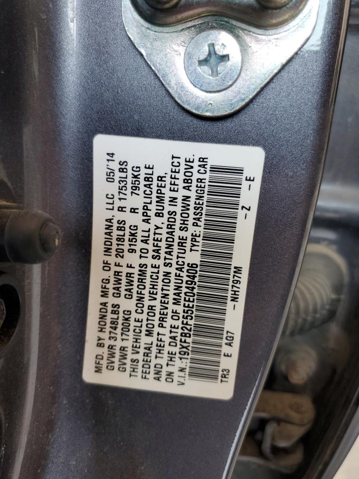 2014 Honda Civic Lx VIN: 19XFB2F55EE049406 Lot: 80052495