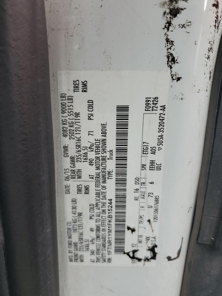 2015 Ford Transit T-250 VIN: 1FTNR1YM1FKB15244 Lot: 83800805