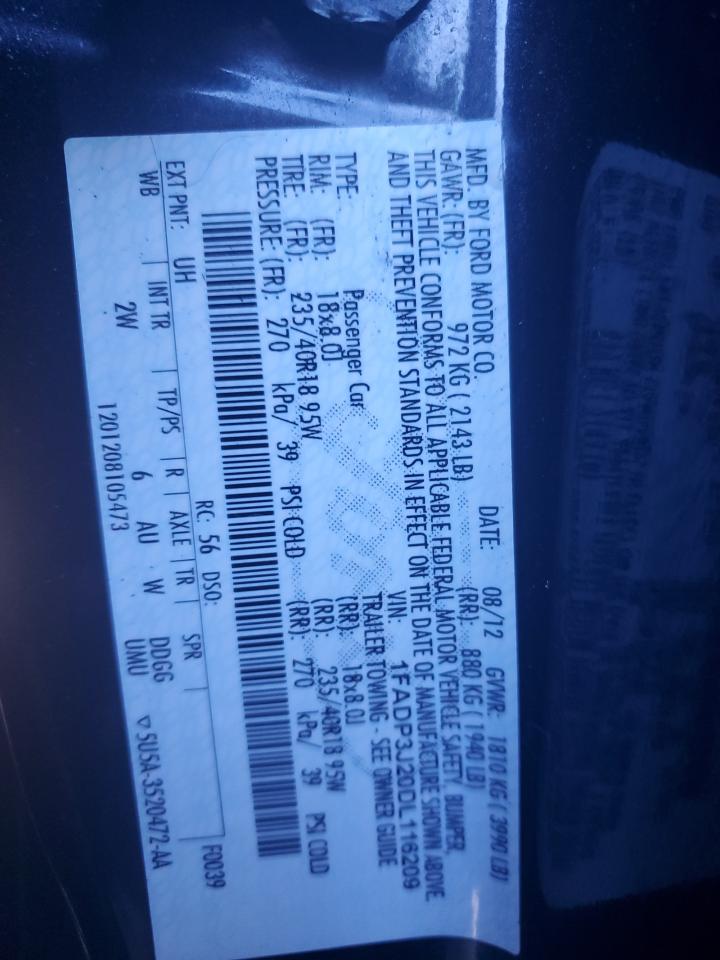 2013 Ford Focus Titanium VIN: 1FADP3J20DL116209 Lot: 81394605