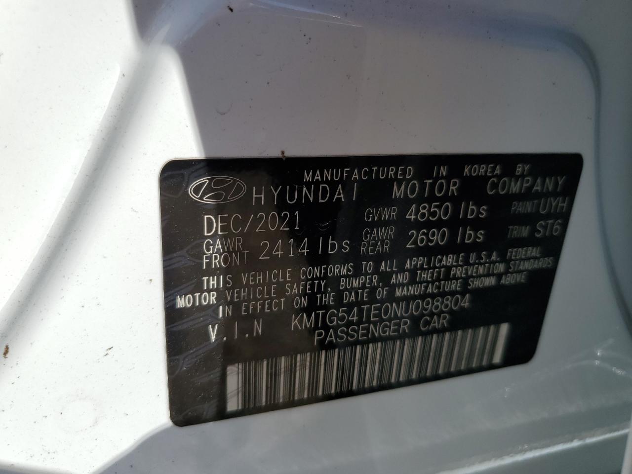2022 Genesis G70 Base VIN: KMTG54TE0NU098804 Lot: 82154705