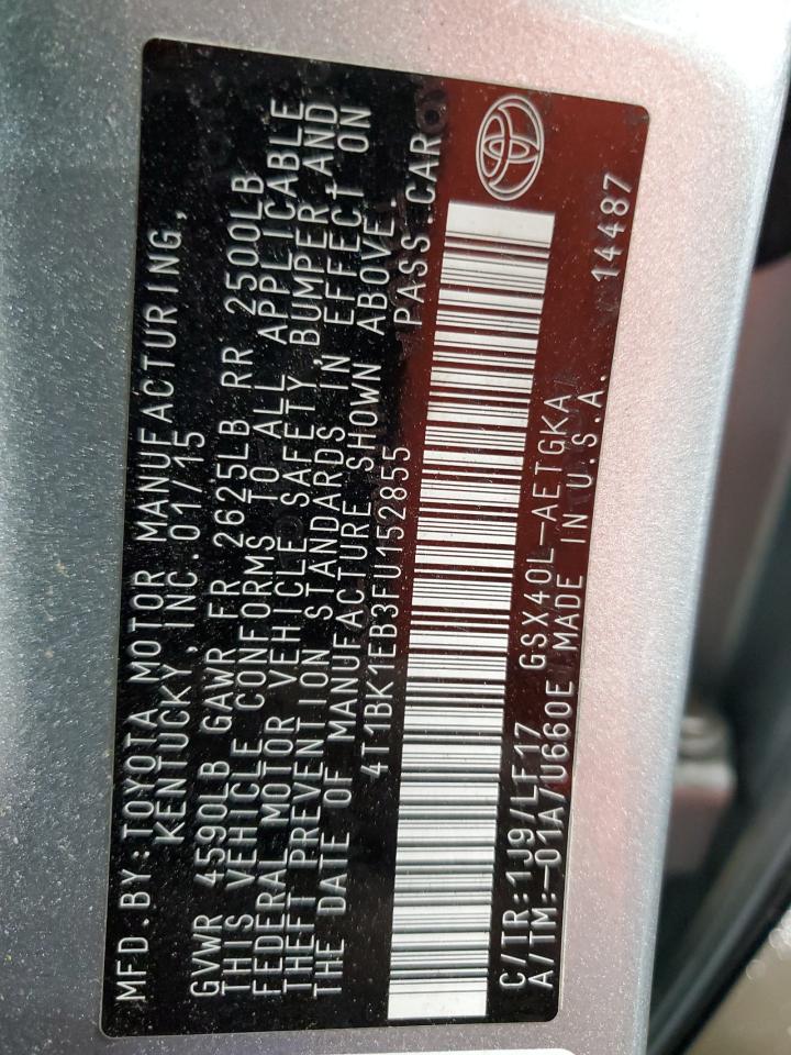 2015 Toyota Avalon Xle VIN: 4T1BK1EB3FU152855 Lot: 84206005