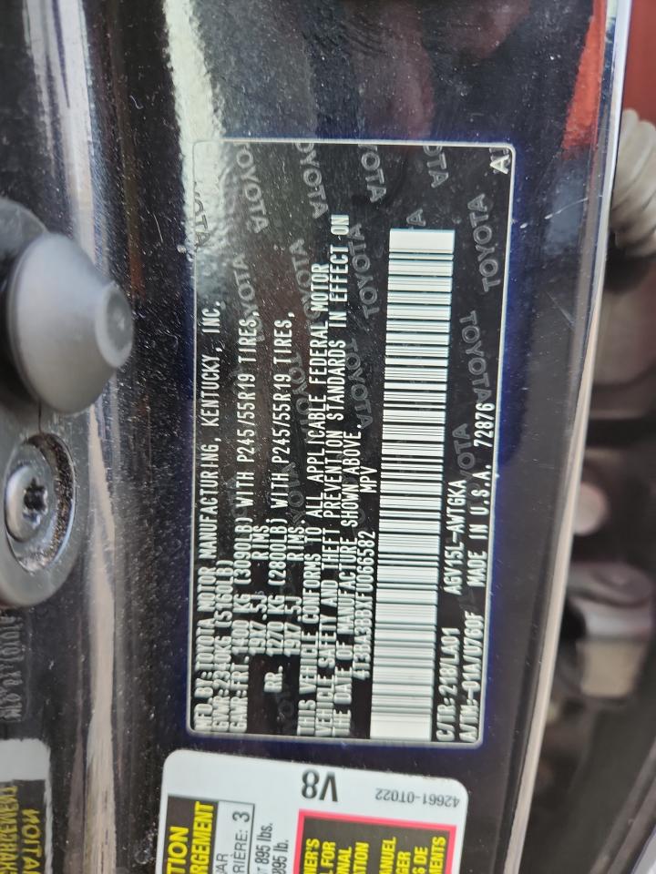 2015 Toyota Venza Le VIN: 4T3BA3BBXFU066582 Lot: 81934275