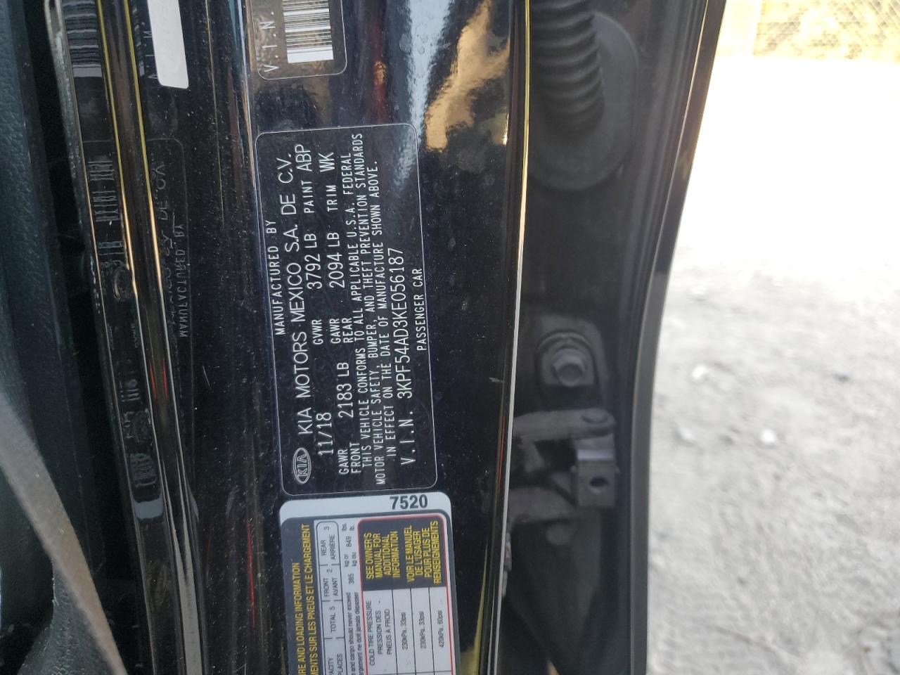 2019 Kia Forte Ex VIN: 3KPF54AD3KE056187 Lot: 81254035