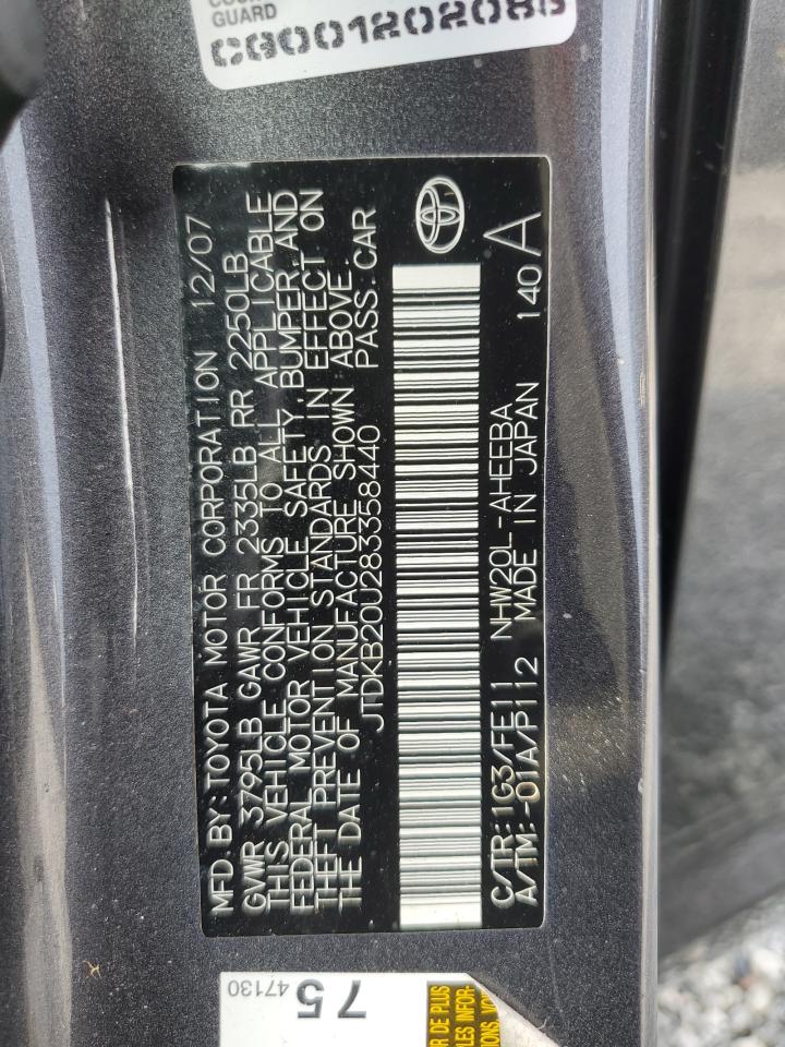 2008 Toyota Prius VIN: JTDKB20U283358440 Lot: 80737785