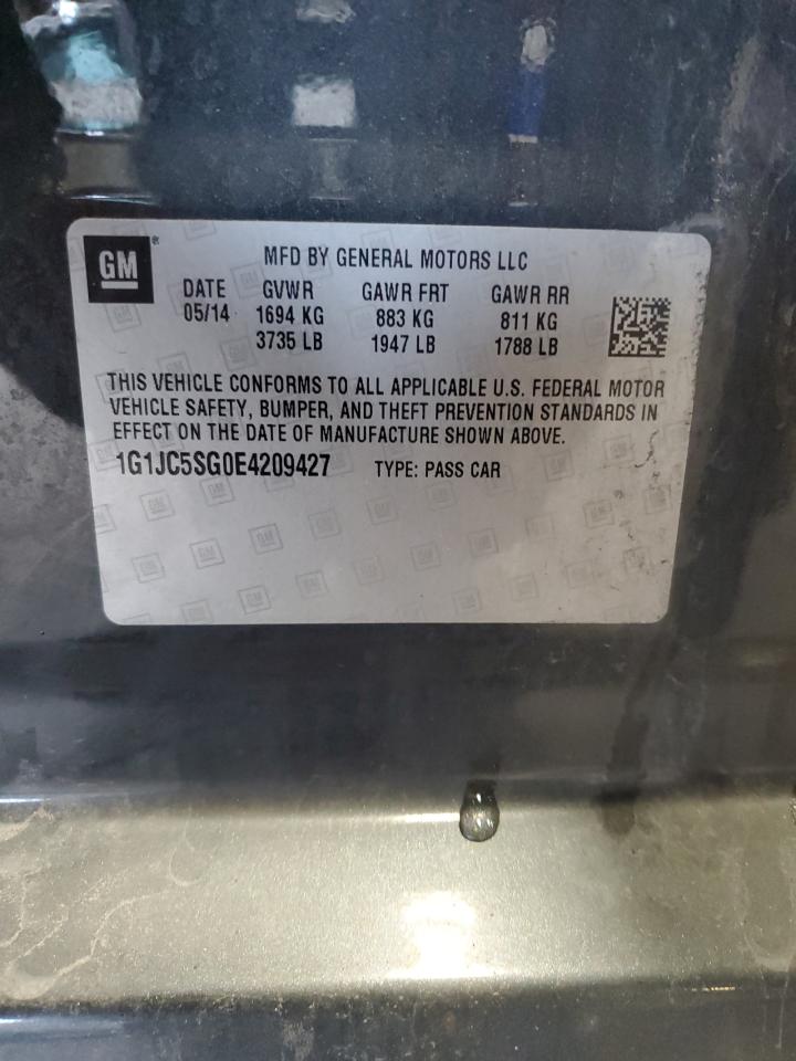 2014 Chevrolet Sonic Lt VIN: 1G1JC5SG0E4209427 Lot: 71691335