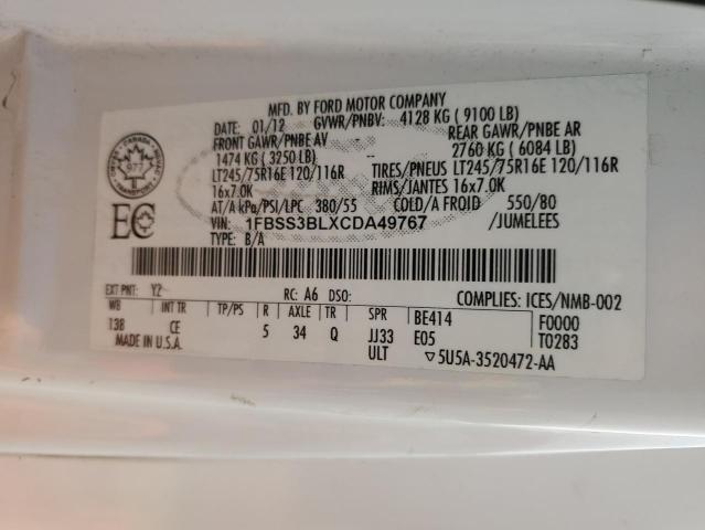2012 FORD ECONOLINE E350 SUPER DUTY WAGON  