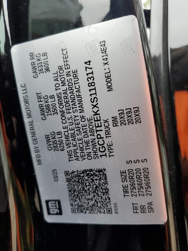 2025 Chevrolet Colorado Trail Boss VIN: 1GCPTEEKXS1183174 Lot: 84818825