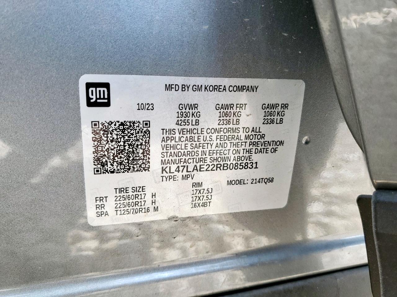 2024 Buick Envista Preferred VIN: KL47LAE22RB085831 Lot: 82088945