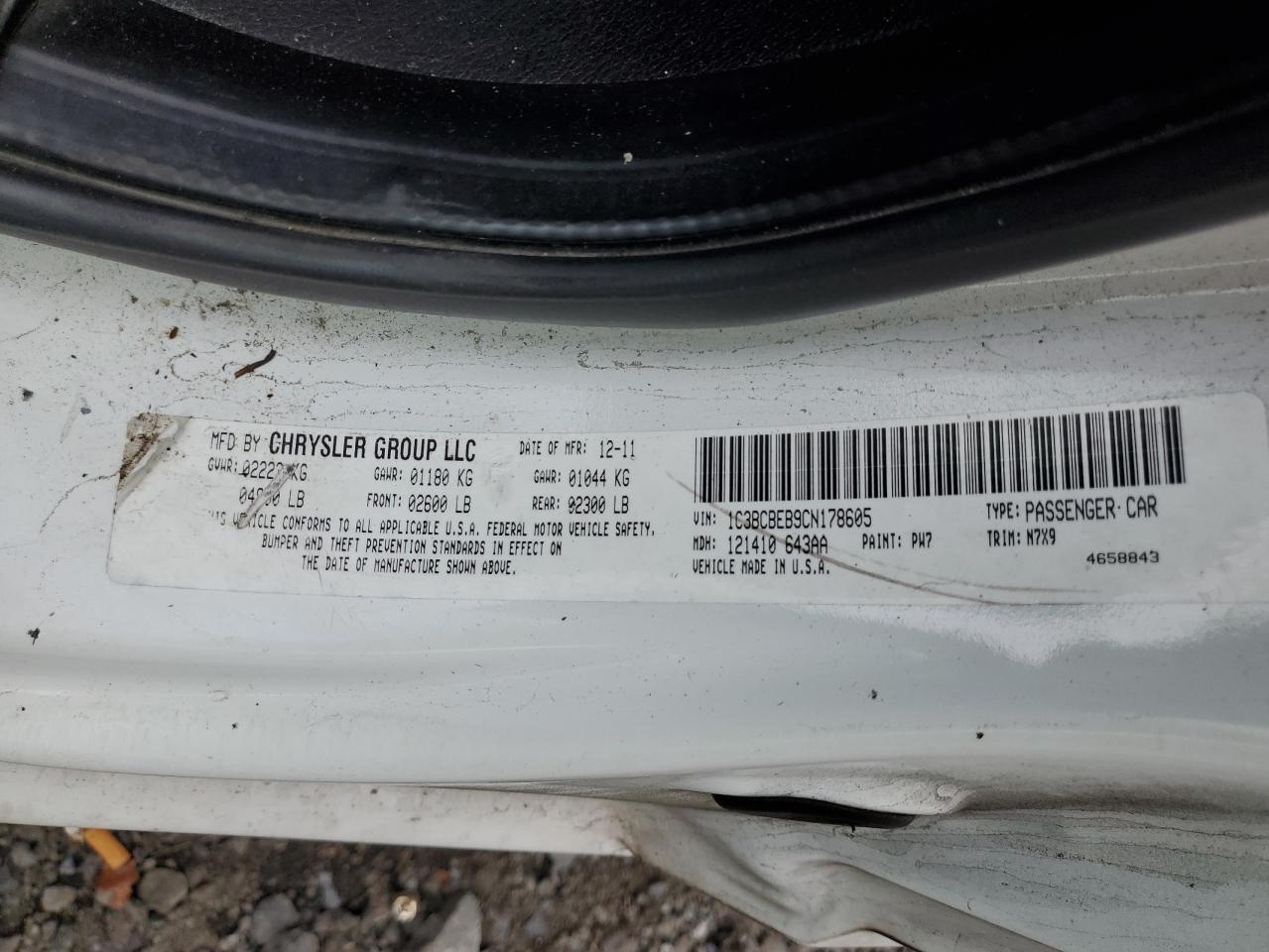 2012 Chrysler 200 Touring VIN: 1C3BCBEB9CN178605 Lot: 81801445