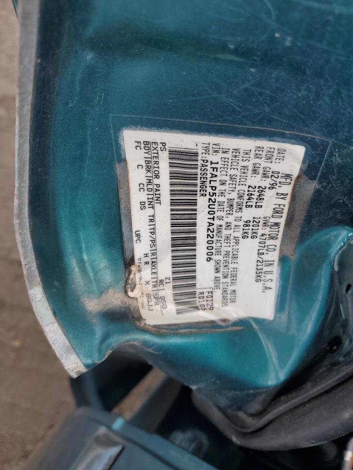 1996 Ford Taurus Gl VIN: 1FALP52U0TA220006 Lot: 81847055