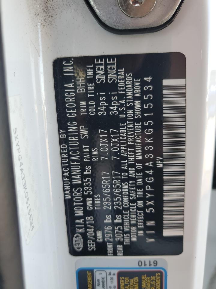 2019 Kia Sorento L VIN: 5XYPG4A33KG515534 Lot: 80626415