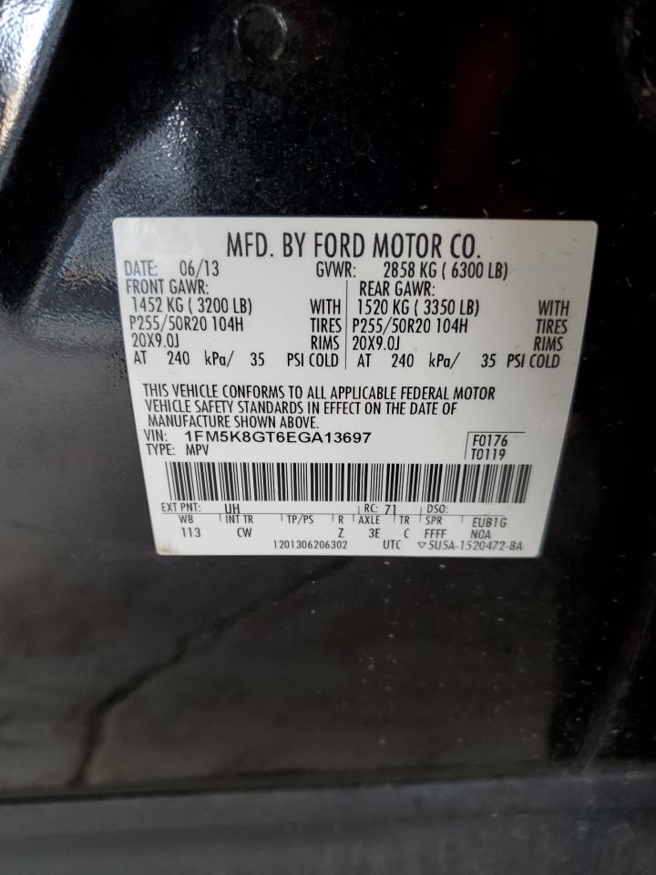 2014 Ford Explorer Sport VIN: 1FM5K8GT6EGA13697 Lot: 71294165