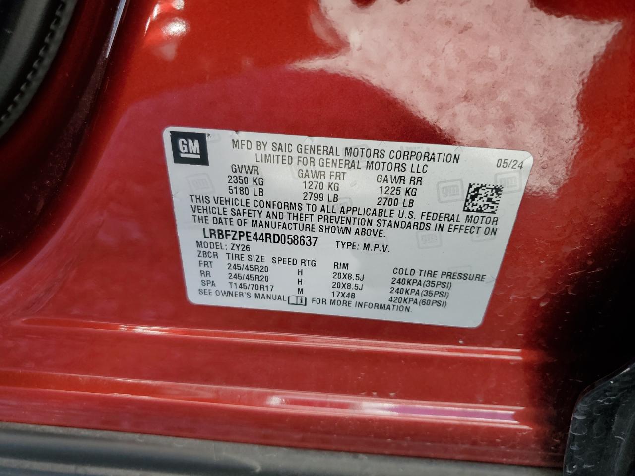 2024 Buick Envision Essence VIN: LRBFZPE44RD058637 Lot: 84299105