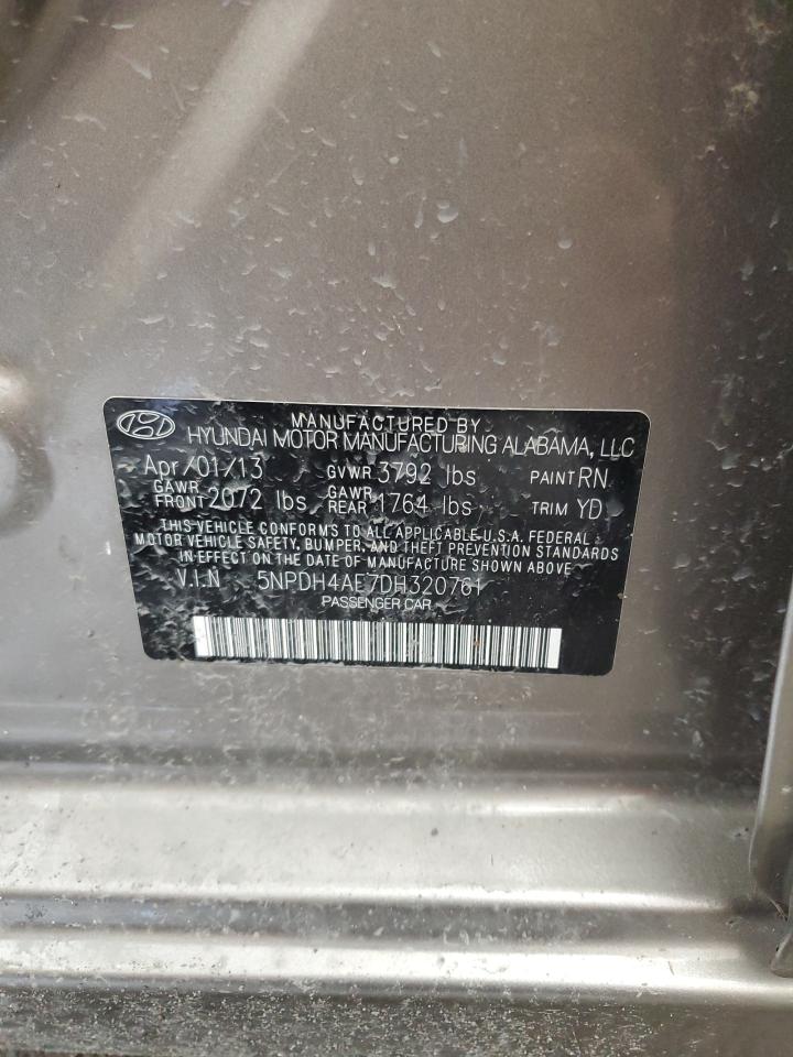 2013 Hyundai Elantra Gls VIN: 5NPDH4AE7DH320761 Lot: 71184345