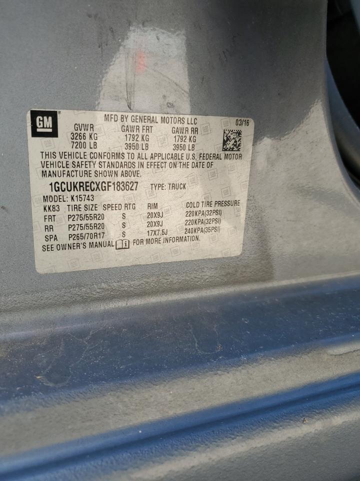 2016 Chevrolet Silverado K1500 Lt VIN: 1GCUKRECXGF183627 Lot: 81442205