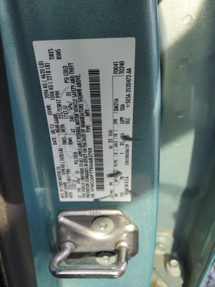 2013 Ford Escape S VIN: 1FMCU0F77DUA83765 Lot: 81346125