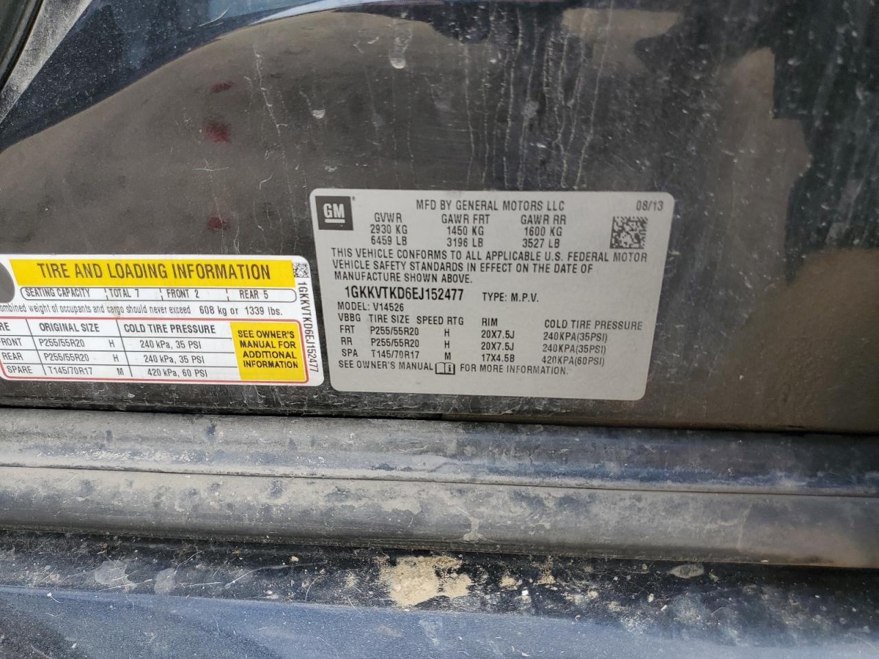 2014 GMC Acadia Denali VIN: 1GKKVTKD6EJ152477 Lot: 84461495