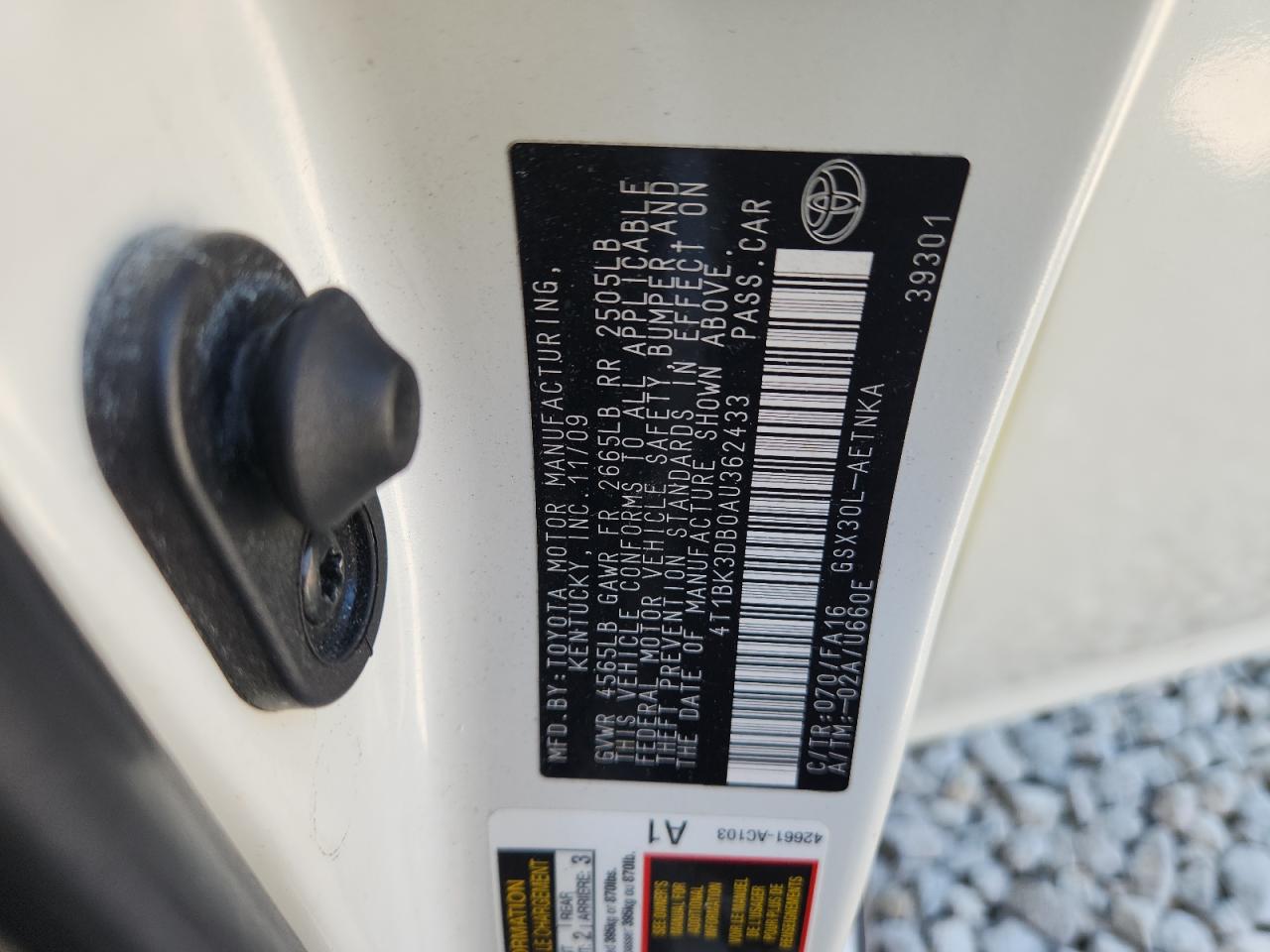 2010 Toyota Avalon Xl VIN: 4T1BK3DB0AU362433 Lot: 80567815