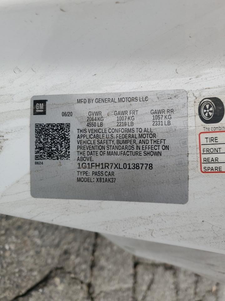 2020 Chevrolet Camaro Ss VIN: 1G1FH1R7XL0138778 Lot: 84055515