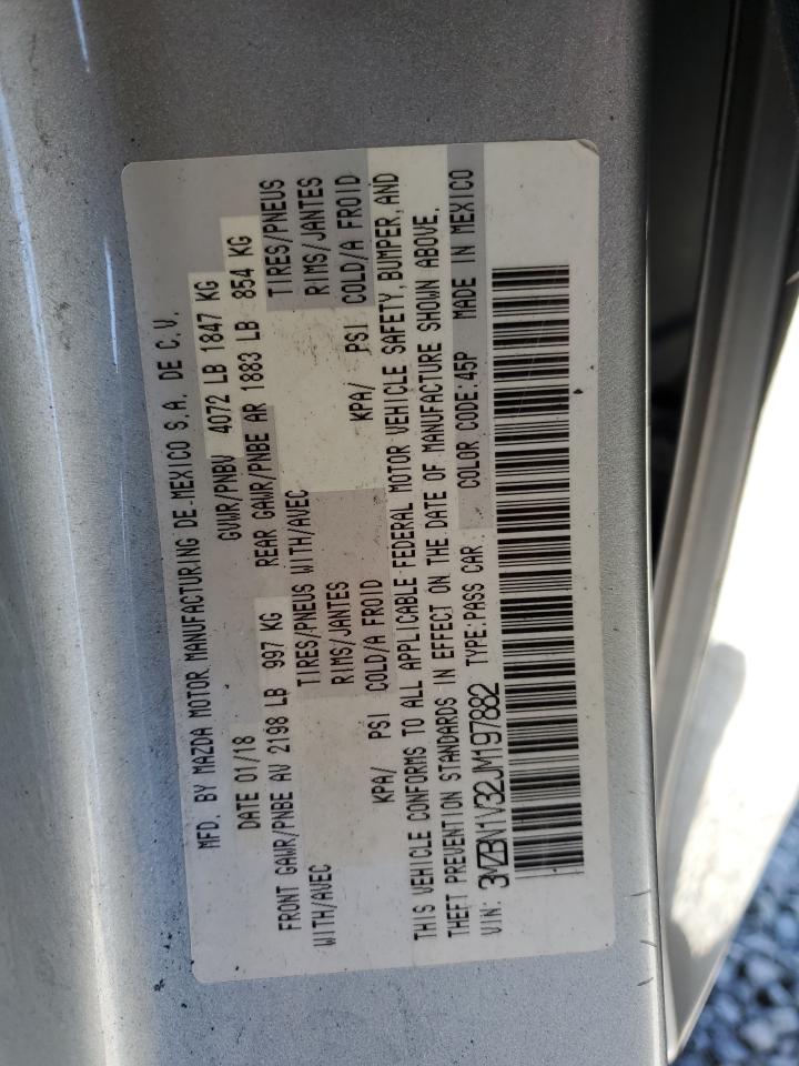 2018 Mazda 3 Touring VIN: 3MZBN1V32JM197882 Lot: 81466005