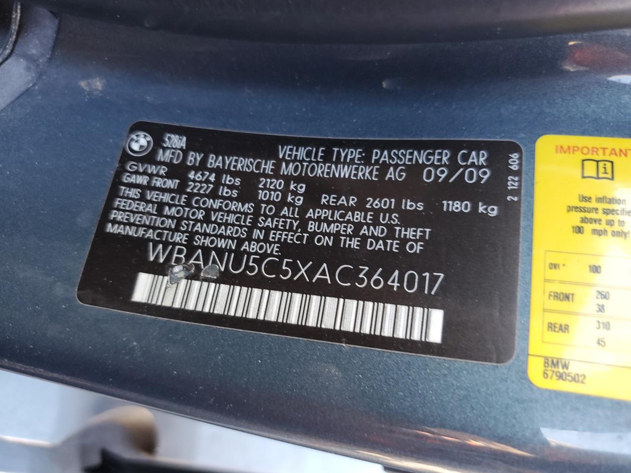 Фото: WBANU5C5XAC364017